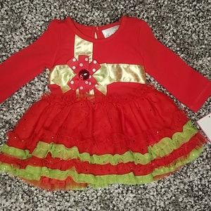 Rare Editio6 months Red & green Christmas dress